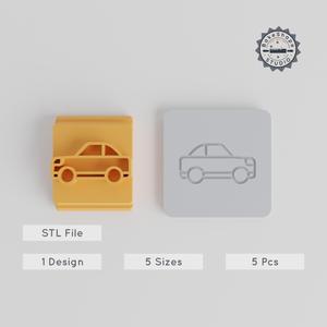 Car Stamp Tile Set, 5 Sizes for Clay, Cookies & Fondant, 20-40 mm Motifs, Perfect for Soft Material Creations PRODUCT_3303