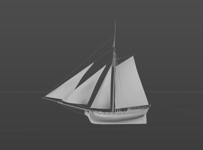 [Naval Action] Yacht_silver sailboat digital model