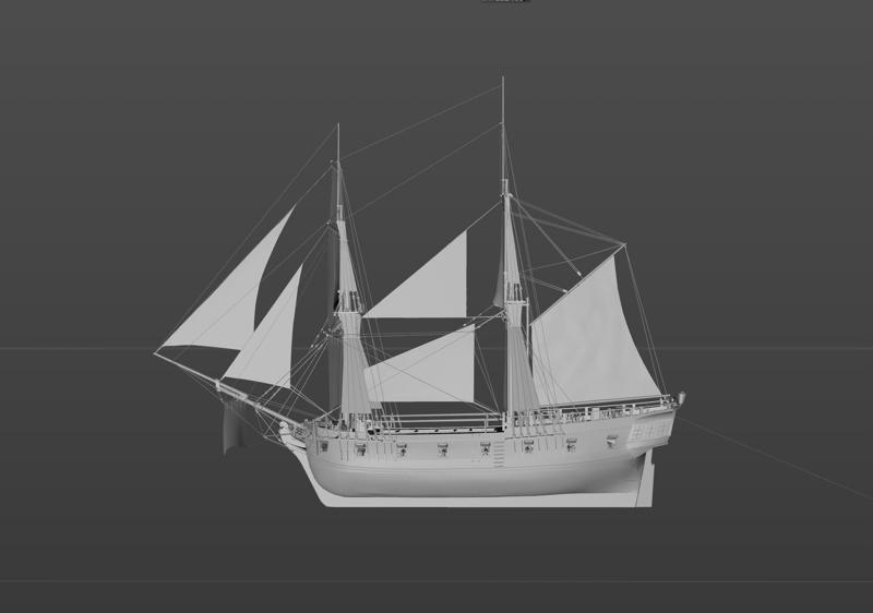 [Naval Action] Traders_Snow sailboat digital model