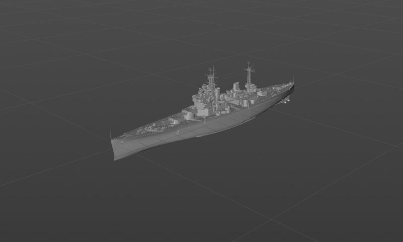 British battleship "Monarch" 3D model material