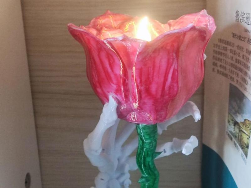 Skull Rose Candlestick