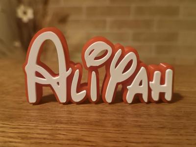 Disney Name Sign Aliyah Kid Room Wall Decor Tag 