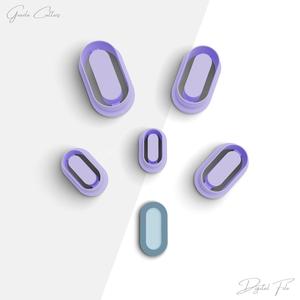 Embossed Capsule Clay Cutter, Oval Shape Polymer Clay Earring Cutter, 2 Cutter Version, 5 Sizes Included, Digital STL File, No: 919