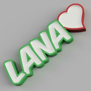 NAMELED LANA (WITH HEART) - LED LAMP WITH NAME