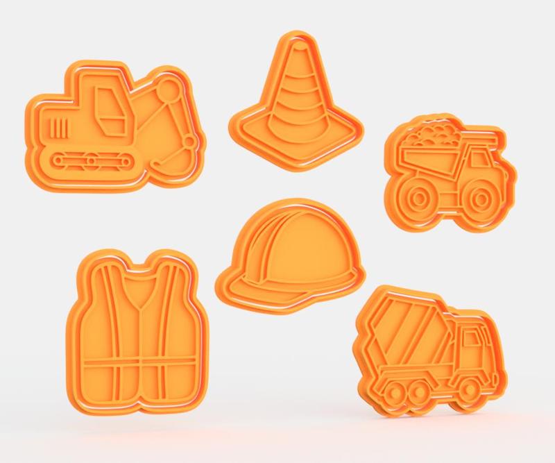 Construction / building cookie cutter set of 6
