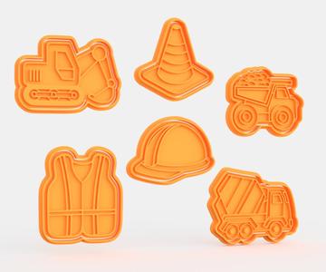 Construction / building cookie cutter set of 6