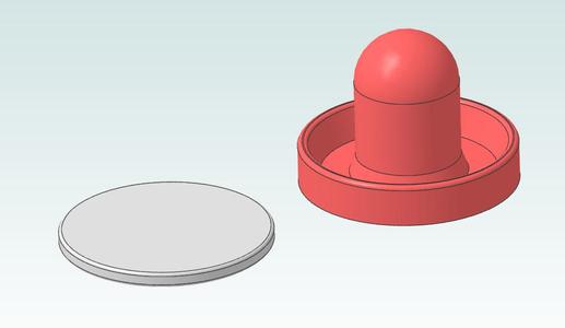 Air hockey mallet and puck for small kids table
