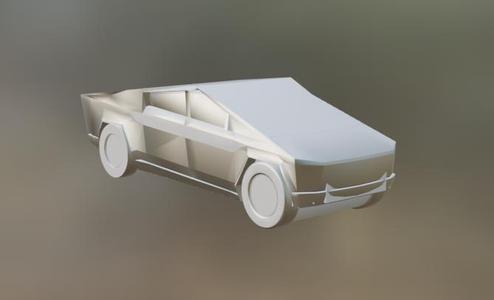 Simple Tesla Cybertruck Keychain