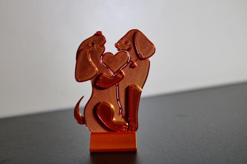 Heartwarming 3D Printed Dogs Figurine - Celebrating Love and Playfulness