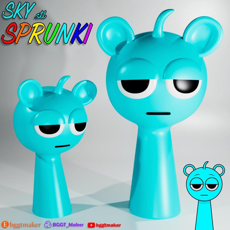SKY SPRUNKI INCREDIBOX SKY BLUE | Sprunki 3D Model STL Fan Art