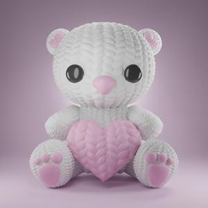 Wool bear with heart - PAWCRAFT