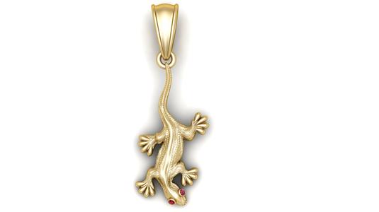 gold lizard pendant