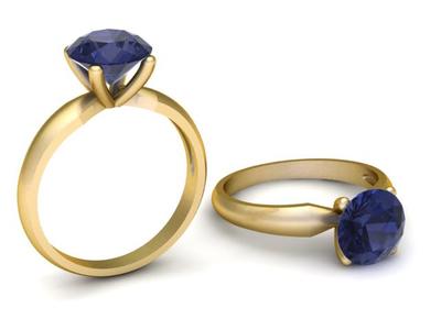 blue sapphire solitaire ring.