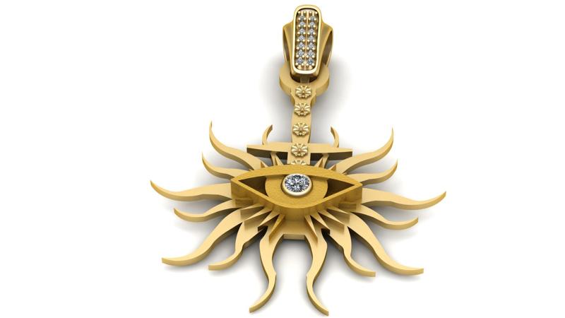 Golden Eye Sunburst Pendant