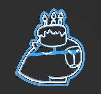 Birthday capybara, cookie cutter