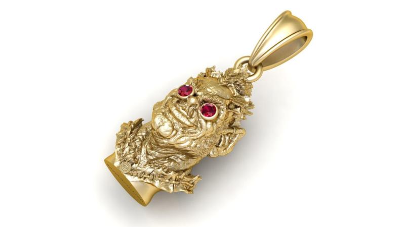 gold sculpted pendant 3D printable model