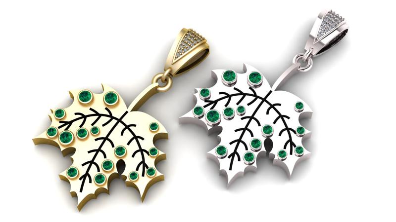 leaf pendant 3D printable model