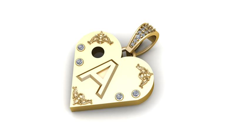 A GOLD HEART PENDANT 3d printable model