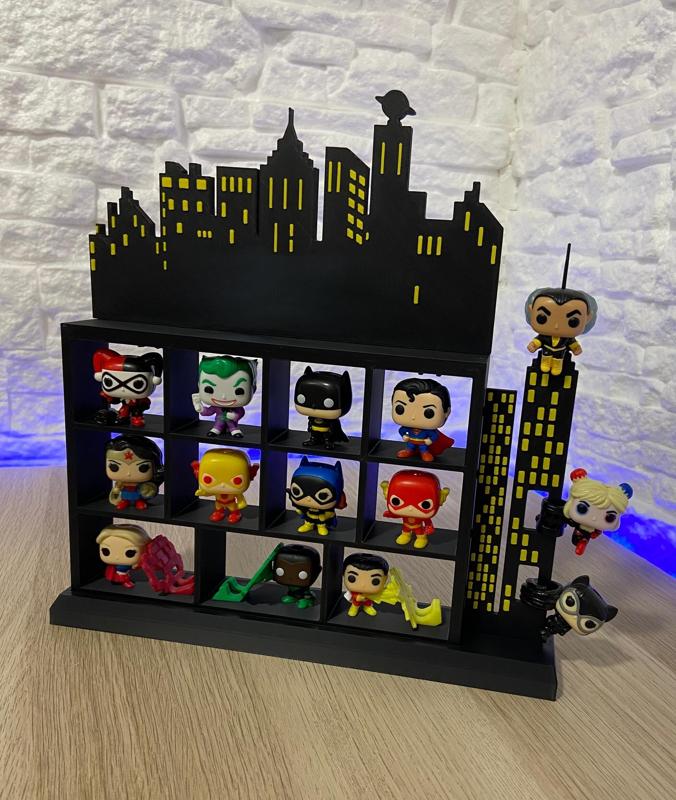 Display stand for Kinder Joy's DC Comics inspired collection.