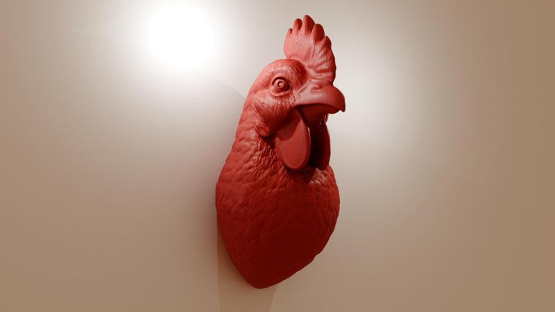 chicken head wall mount realistic farm decor