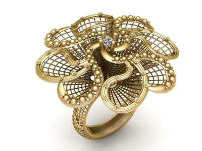gold pearl ring  3D printable model