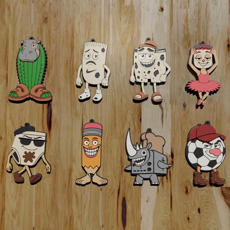 PACK 8 KEYCHAIN / KEYCHAIN / BRAINROT ITALIANO #10- IA ITALIAN ANIMALS (STL AND 3MF)