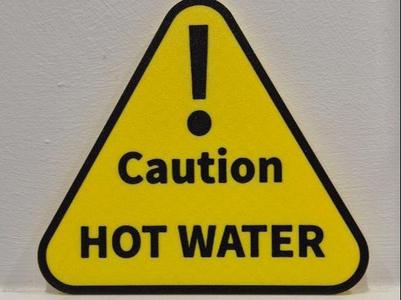 Caution Hot Water Sign
