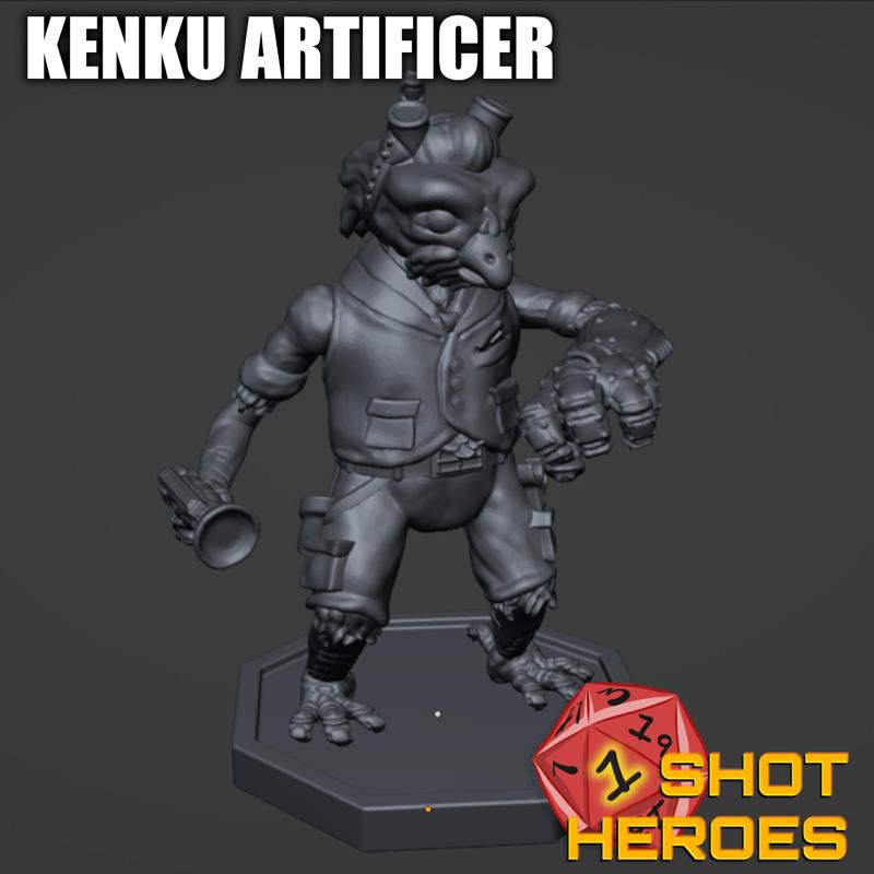 Kenku / Aarakocra / Birdfolk Steampunk Artificer D&D Miniature - by 1ShotHeroes