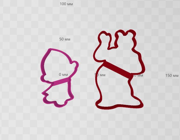 masha and the bear cookie cutter set