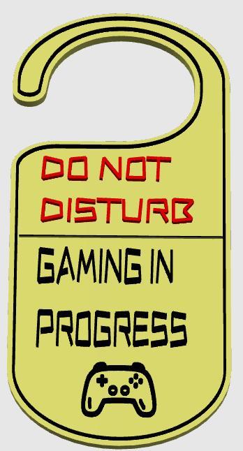 Gaming in Progress Door tag