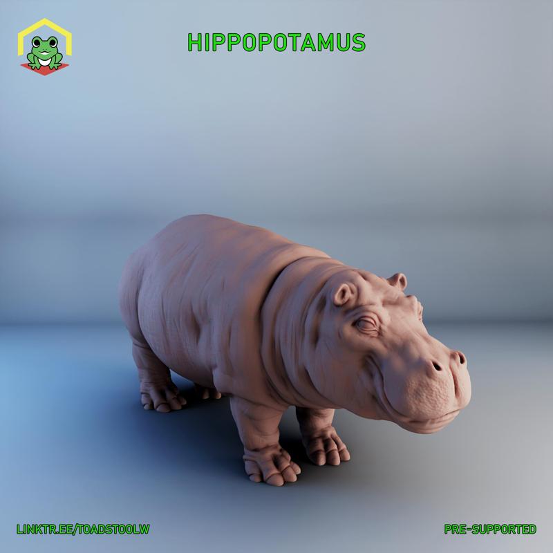 Hippopotamus - STL - RPG MINIATURE