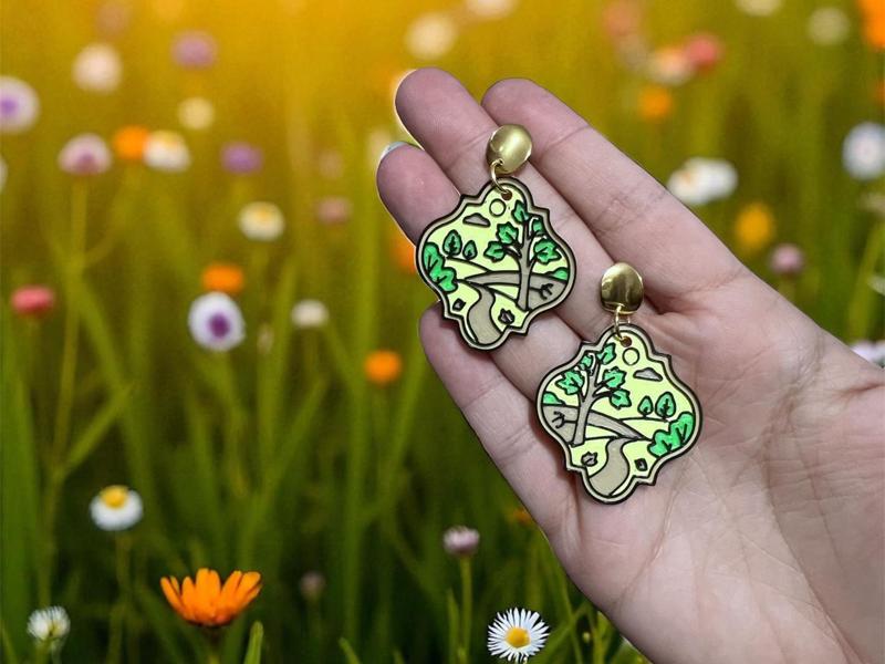 Autumn landscape earrings 