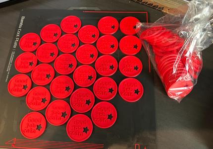 Good job coin solid letters for achievements in class or at home