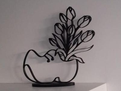 Tulips in clog wallart  (with stand)   