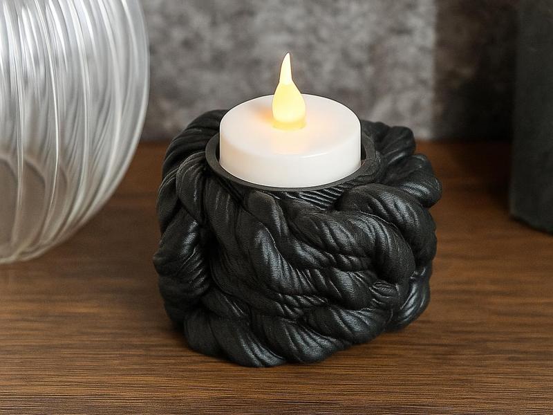 Rope Knot Candle Holder – Textured LED Stand