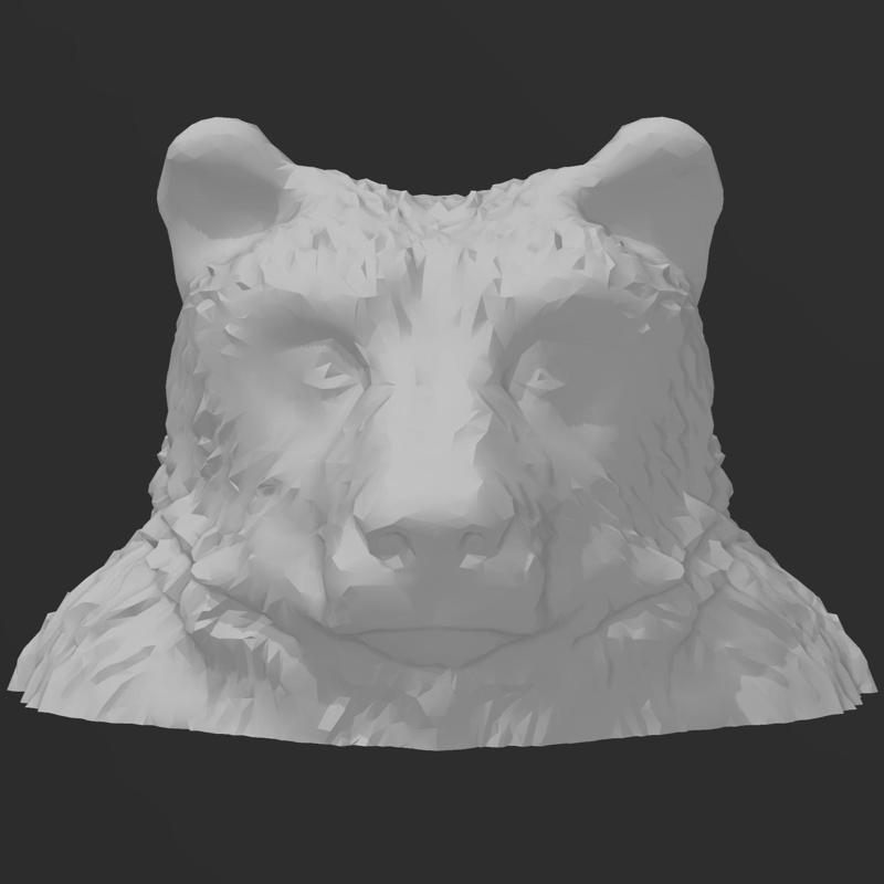 Low Poly Bear Head Bust