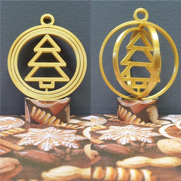 Gyroscopic Christmas Tree Ornament