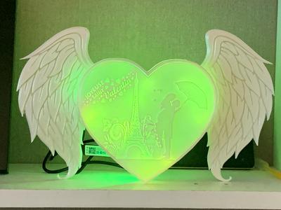 saint valentine heart lamp