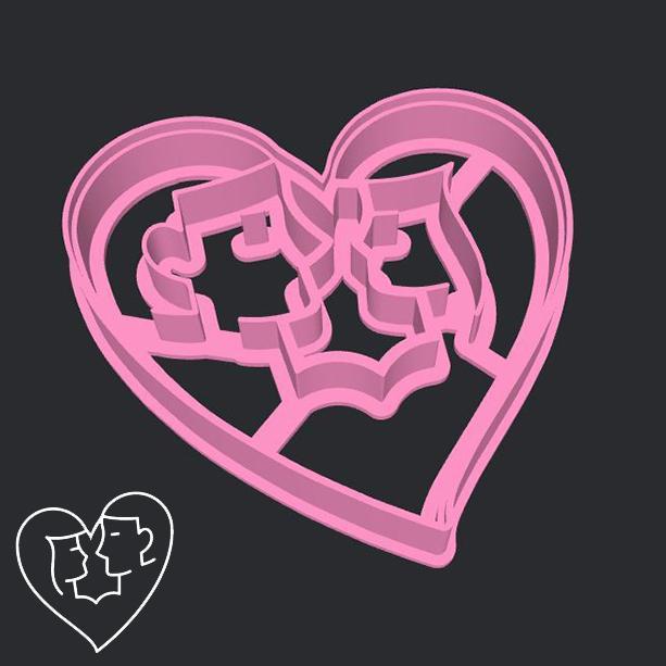 Valentine's day cookie cutters - heart (couple) (style 1)