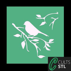 Stencil Pássaro - 10x10cm