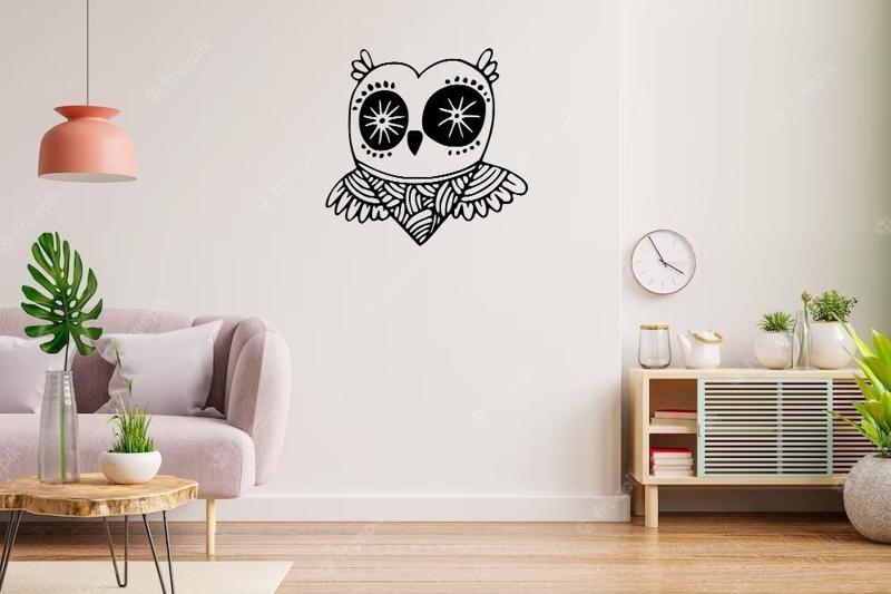 OWL OWL 2D WALL ART STENCIL - V1 - STL+SVG