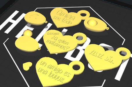 Happy friend's day key chains and avocado