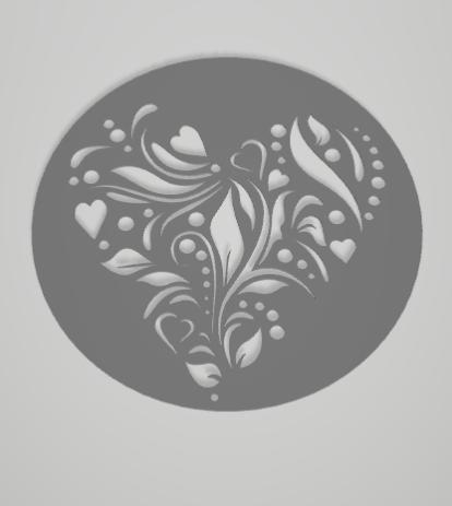 Floral Stencil Pattern for Decorating Cakes or Cafes