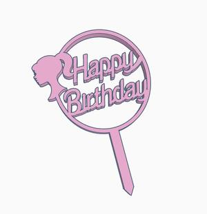 Girlie Cake Topper Happy Birthday