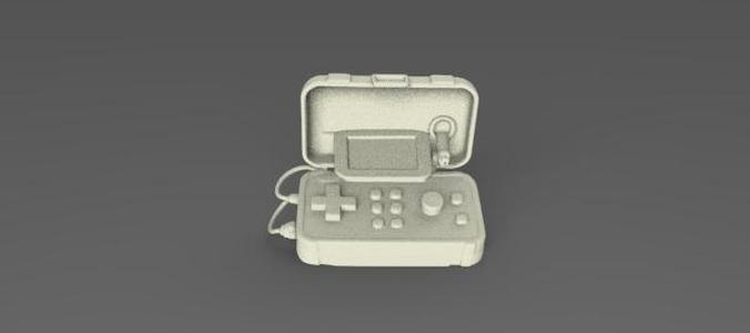 Portable Retro Game Console - Handheld Arcade Style 3D Model