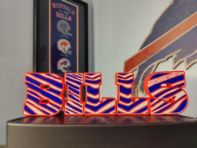 Multicolor 3D Standing Zubaz Bills Sign