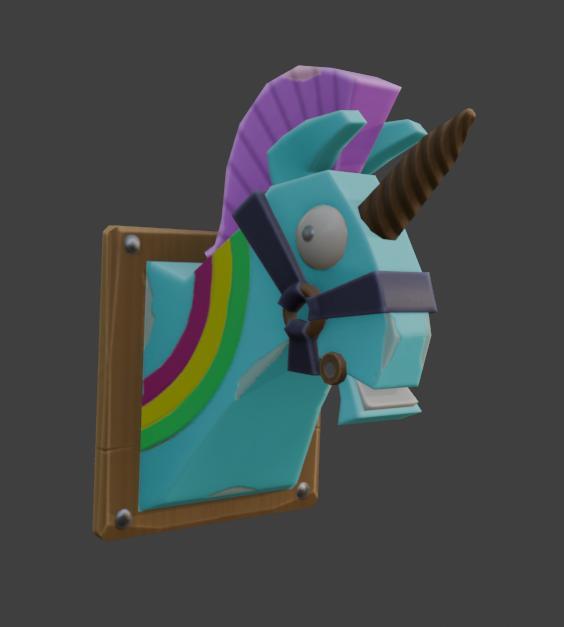 Cartoon Unicorn Trophy Head - Rainbow Pride Wall Decor 3D Print STL