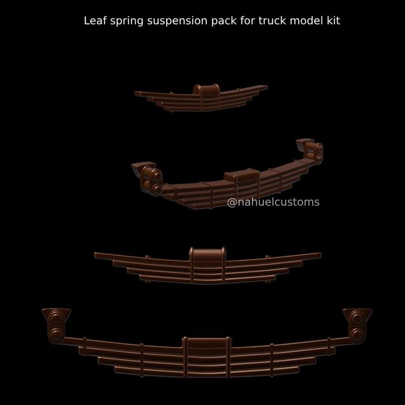 Leaf spring suspension pack for truck model kit