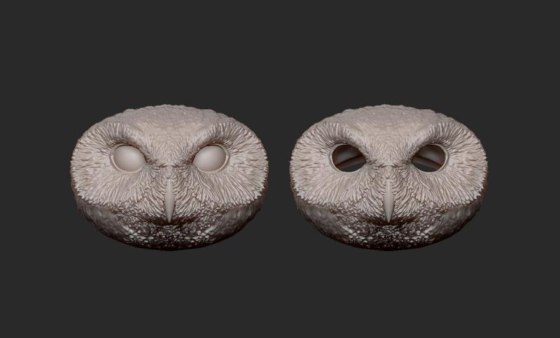 02 Owl Head, Bird, Art Dolls