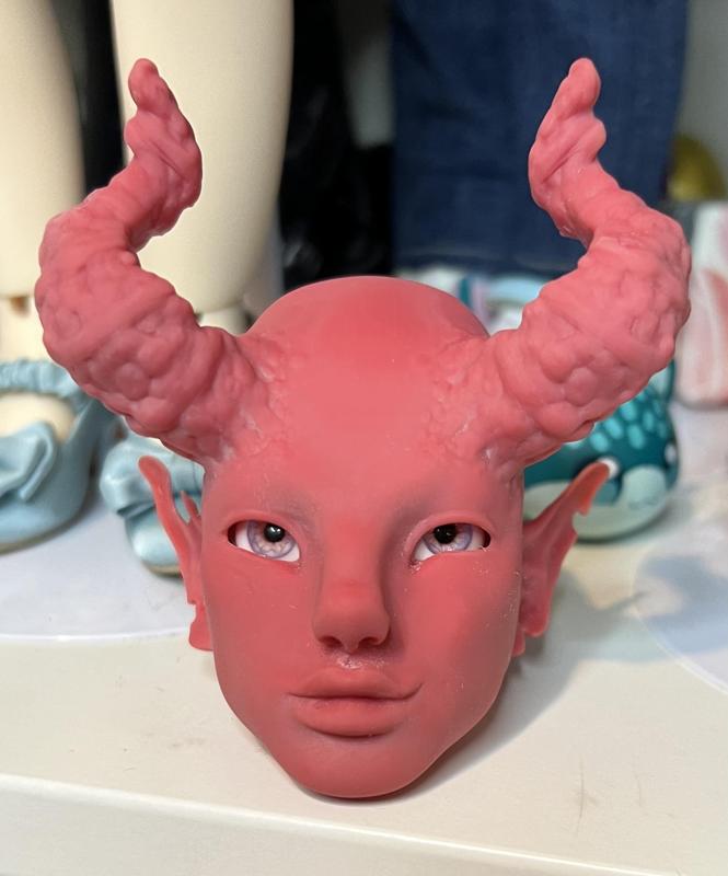 Dxgirly Designs Draven Tiefling BJD Head ONLY